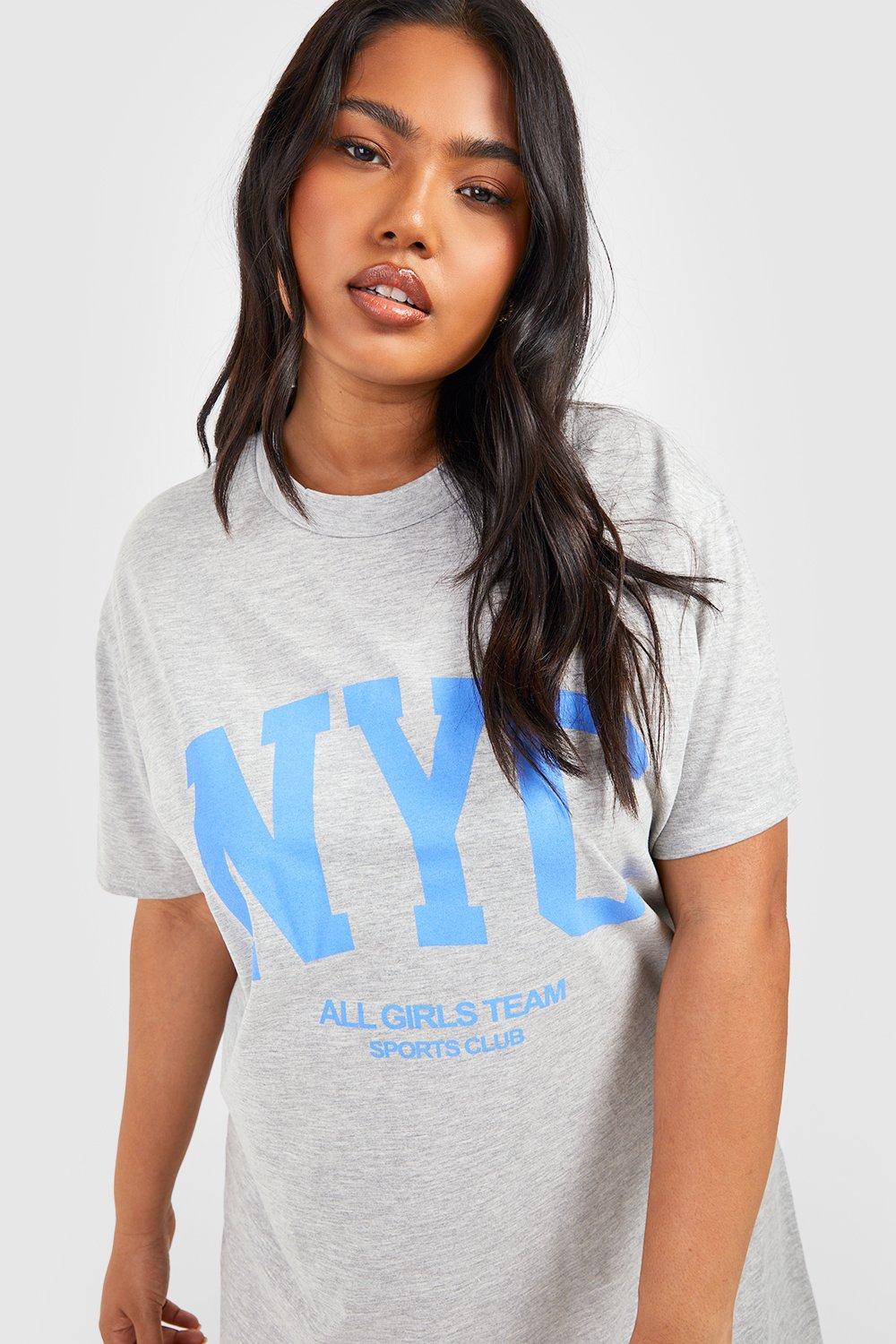 Plus Nyc Slogan T shirt Dress boohoo NZ